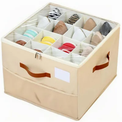 Schuh-Organizer für 16 Paar, faltbar, mit Sichtfenster, 43x43x31 cm