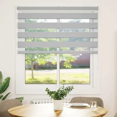 Produktbild von vidaXL Doppelrollo Hellgrau 135x150 cm Stoffbreite 130,9 cm Polyester