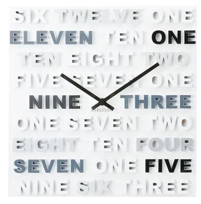 Produktbild von Karlsson Wanduhr One Two Three MDF grau