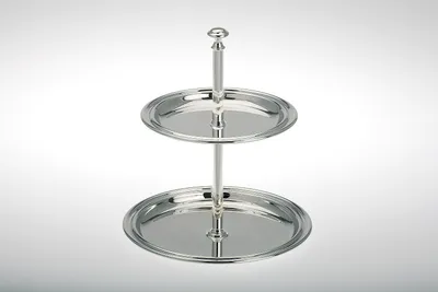 Produktbild von Etagere 2-teilig klein versilbert H 16,0cm