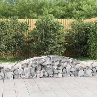 Produktbild von Gabione mit Hochbogen 400x50x40/60 cm Verzinktes Eisen , Gabionen Design 2024