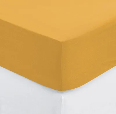 Zdjęcie produktu dla Prześcieradło z gumką w kolorze musztardowym, 160 x 200 cm