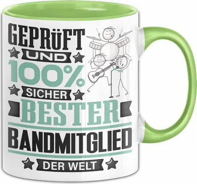 Produktbild von Bandmitglied Geschenk Lustiger Spruch für Bandmitglied Geschenkidee Bester Bandmitglied Der Welt (Grün)
