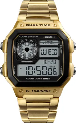 Produktbild von SKMEI Sport Edelstahl Herrenuhr 5ATM wasserdicht Digital Backlight Mann Armbanduhr Maennlich Relogio Musculino Chronograph