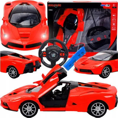 Immagine prodotto di Lolex | RC auto sportiva - 1:16 - rosso - telecomando, luci LED, a batteria