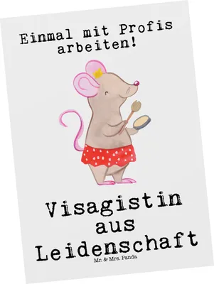 Produktbild von Mr. & Mrs. Panda Postkarte Visagistin Leidenschaft - Weiß - Geschenk, Postkarten, Ansichtskarten, Beauty Salon, Ansichtskarte, Ausbildung, Fotokarte, Spruch, Eröffnung