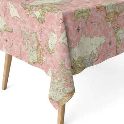 Tischdecke rechteckig 220x140 cm, vlekabweisend, wasserdicht, rosa