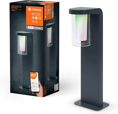 Produktbild von LEDVANCE Smart+ Cascade Multicolor, Intelligente Sockel-/Pfostenbeleuchtung, WLAN, Grau, Aluminium, Glas, Warmweiß, 3000 K