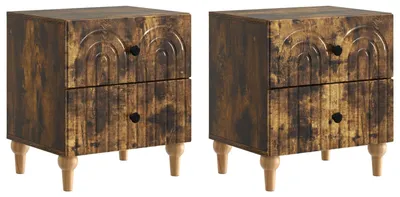 Zdjęcie produktu dla Szafka Nocna z szufladą 2 pcs Dąb wędzony 43 x 34,5 x 48 cm
