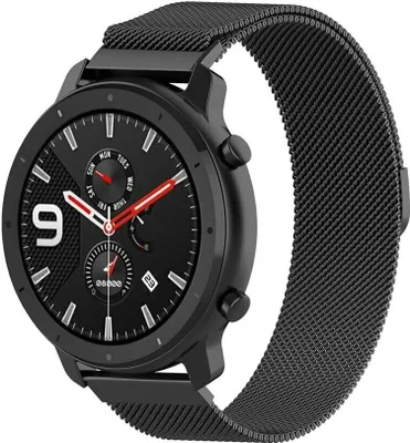 Produktbild von Strap-it Xiaomi Amazfit GTR Milanese Armband (Schwarz)