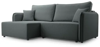 Produktbild von Selsey Kassian - Ecksofa mit Schlaffunktion und Bettkasten, grau, links
