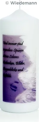 Produktbild von Trauerkerze Fotodruck 200 x 80 mm, Gedenkkerze
