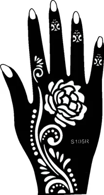 Produktbild von Henna Tattoo Schablone für die rechte Hand