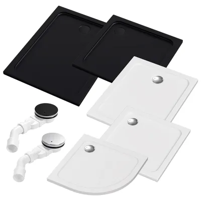 Obrázok produktu pre ISOISL sprchová vanička 80x80 – 120x90 cm, biela/čierna, bez/s odtokovou súpravou, plochá sprchová vanička