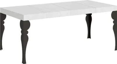 Produktbild von Ausziehbarer Tisch 90x90/246 cm Paxon Premium Weiß Esche Anthrazit Gestell