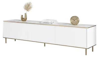 Produktbild von Sassello - TV-Schrank, 180x35x45h cm Weiß, 3 Türen