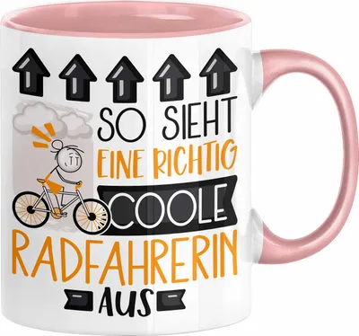 Produktbild von Radfahrerin Geschenk Tasse Lustig Geschenkidee für Radfahrerin Geburtstag So Sieht Eine Richtig Coole Radfahrerin Aus Frauen Spruch (Rosa)