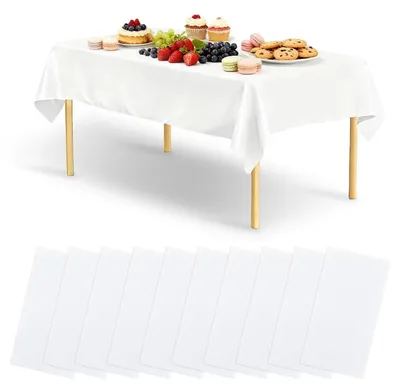 Produktbild von Einweg Tischdecke Weiß PEVA 10 Stück 137 x 183 cm Wasserdicht