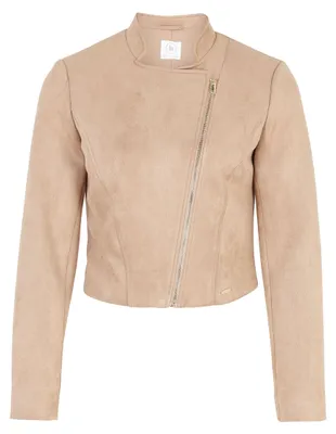 Produktbild von Bikerjacke leicht tailliert mit Stehkragen und Reißverschluss, 48 cm Gesamtlänge