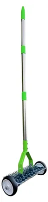 Produktbild von Rasenlüfter mit Rad, 130 cm Gartenkralle, manueller Vertikutierer, Schneidrechen für Rasenreinigung und Moosentfernung