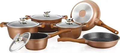 Produktbild von Set Kochgeschirr, 6 Pfannen - Braun