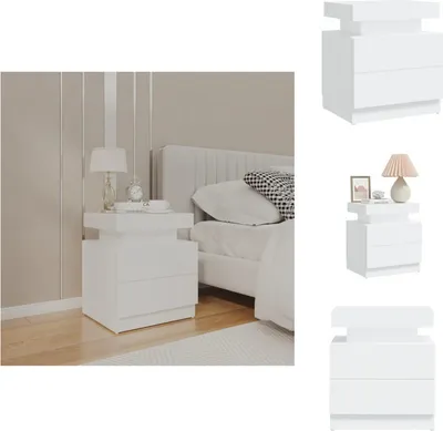 Obrázek produktu pro vidaXL Noční stolek bílý 45x35x52 cm materiál na bázi dřeva - Noční stolky