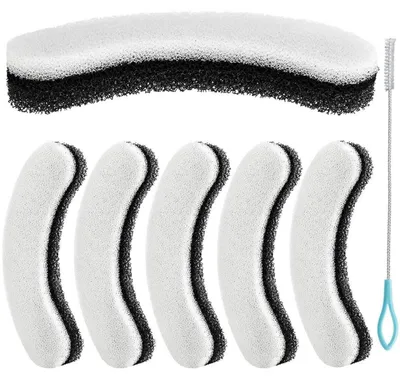 Immagine prodotto di Filtri per acquari Katzenbrunnen, confezione da 6 pezzi, compatibili con i modelli NPET WF050 e WF100 da 1,5 litri, filtri a spugna con tripla filtrazione