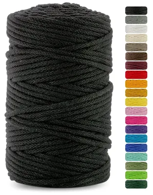 Immagine prodotto di Filo per macramè - 200 metri - nero - cotone, 5 mm