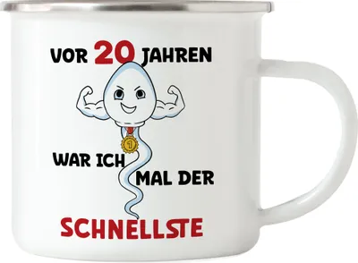 Produktbild von Vor 20 Jahren War Ich Mal Der Schnellste Emaille Tasse 20. Geburtstag Happy Birthday Let's Party Alles Gute Feier