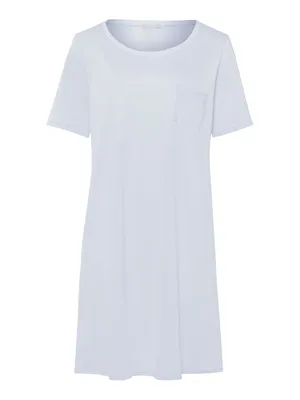 Image de HANRO, chemise de nuit à manches courtes, en coton Deluxe, longueur 90 cm