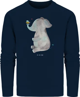 Produktbild von Mr. & Mrs. Panda Rundhals Pullover Elefant Biene Größe S - French Navy - Geschenk, Liebe, Liebesspruch, Pulli, Lustige Sprüche, Sweatshirt, Sweater, Heiratsantrag