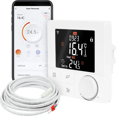 Obrázok produktu pre WT8 WiFi termostat Izbový regulátor pre elektrické ohrievače a podlahové vykurovanie s aplikáciou TuyaSmart pre smartfóny