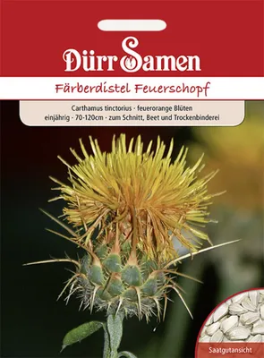 Produktbild von Dürr-Samen - Färberdistel Feuerschopf einjährig 70-120 cm - Saatgut - 1856