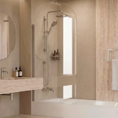 Image de Pare-baignoire – 80 x 140 cm – Chrome – LIVIA