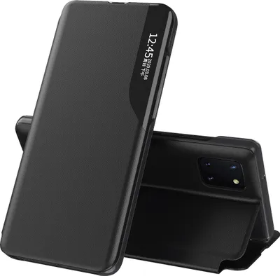 Obrázek produktu pro Pouzdro pro Galaxy Note 10 Lite, Smart View Okénko Flip StojánekPolyuretanKožené Ochranné Pouzdro pro Samsung Galaxy Note 10 Lite černé