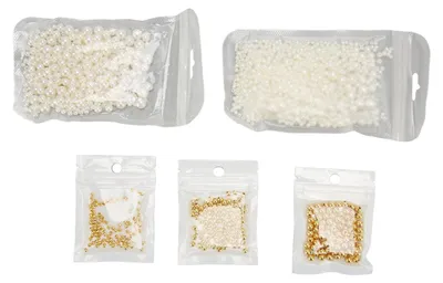 Produktbild von 5er-Pack runde Zwischenperlen in Perlmutt-Gold-Optik, glatt und leicht, vielseitig einsetzbar für Armband- und Schmuckbastelarbeiten