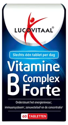 Productafbeelding van Lucovitaal Vitamine B Complex Forte met Biergist & Panax Ginseng, 60 Tabletten, Voedingssupplement voor Volwassenen, Voor Zenuwstelsel en Vermoeidheid