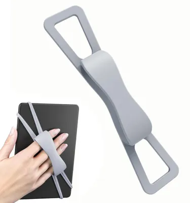 Immagine prodotto di Supporto per telefono – Anello in silicone per le dita – Impugnatura antiscivolo per smartphone – Compatibile con smartphone e tablet da 4 a 8 pollici – Fascia elastica – Grigio