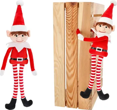 Produktbild von 2 Stück Weihnachtselfen mit Kletthänden 40cm Weihnachtsdeko Weihnachten Deko