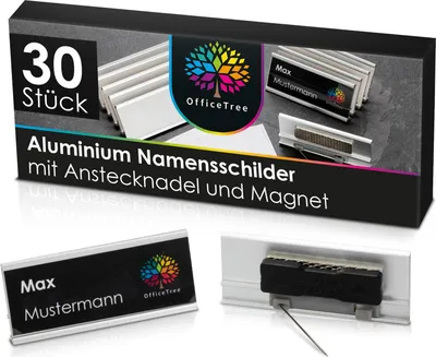 Produktbild von OfficeTree Aluminium Namensschilder 30 Stück