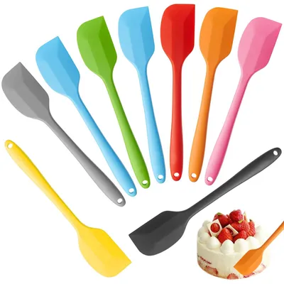 Produktbild von 9-teiliges Silikonspatel-Set, 21 cm Teigschaber, hitzebeständig bis 260 °C, Antihaftbeschichtung, zum Kochen und Backen (8 Farben)