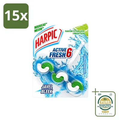 Produktbild von 15 x Harpic Active Fresh WC-Stein - Limoen mit Bleiche - Vorratspackung - 15 Stücke