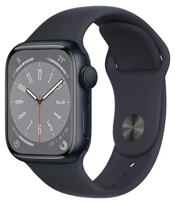 Produktbild von Apple Watch Series 8 OLED 41 mm Digital 352 x 430 Pixel Touchscreen Schwarz WLAN GPS