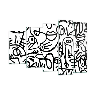Produktbild von Bilder auf glas - 5 Teile - Zeichnen Cartoon Graffiti - 150x100cm - Glasbilder - Wandbilder - Bilder - Wanddekoration aus Glas - Glas Bilder - Wandbild auf Glas - GEG150x100-4971
