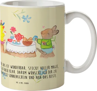 Produktbild von Mr. & Mrs. Panda Plastikbecher Ostern Frühstück - Blumig - Geschenk, Trinklernbecher, Ostergeschenke, Kindertasse, Camping Tasse, Picknick, Hase, Frühling, Pott