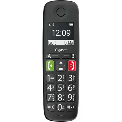 Produktbild von Gigaset E290HX, DECT-Telefon, Kabelloses Mobilteil, Freisprecheinrichtung, 150 Eintragungen, Schwarz