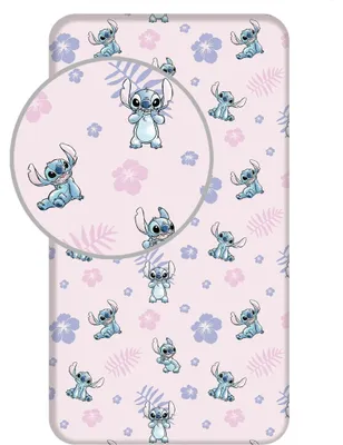 Imagen del producto de Sábana bajera ajustable, diseño Lilo y Stitch, 90 x 200 cm