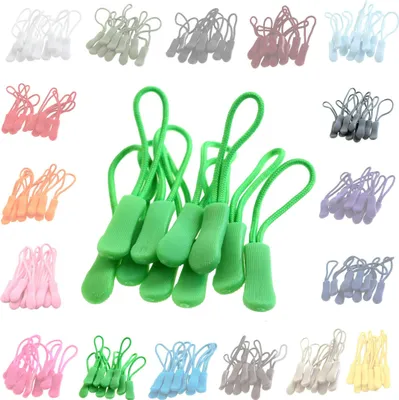 10 Zipper Schlaufen Zieher Puller grün