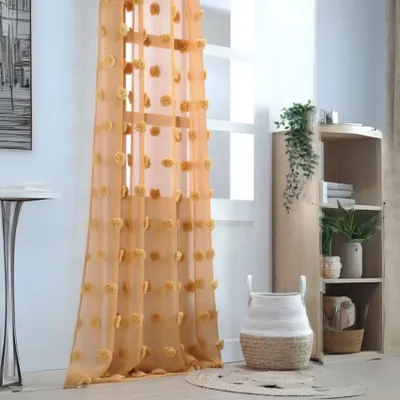 Produktbild von Voile mit bestickten Pompons