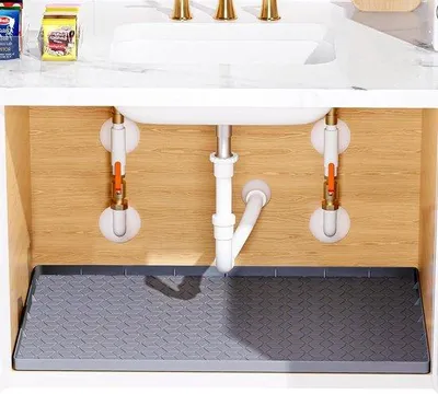 Produktbild von Wasserdichte Antirutschmatte grau 86x56cm für Küchenschränke